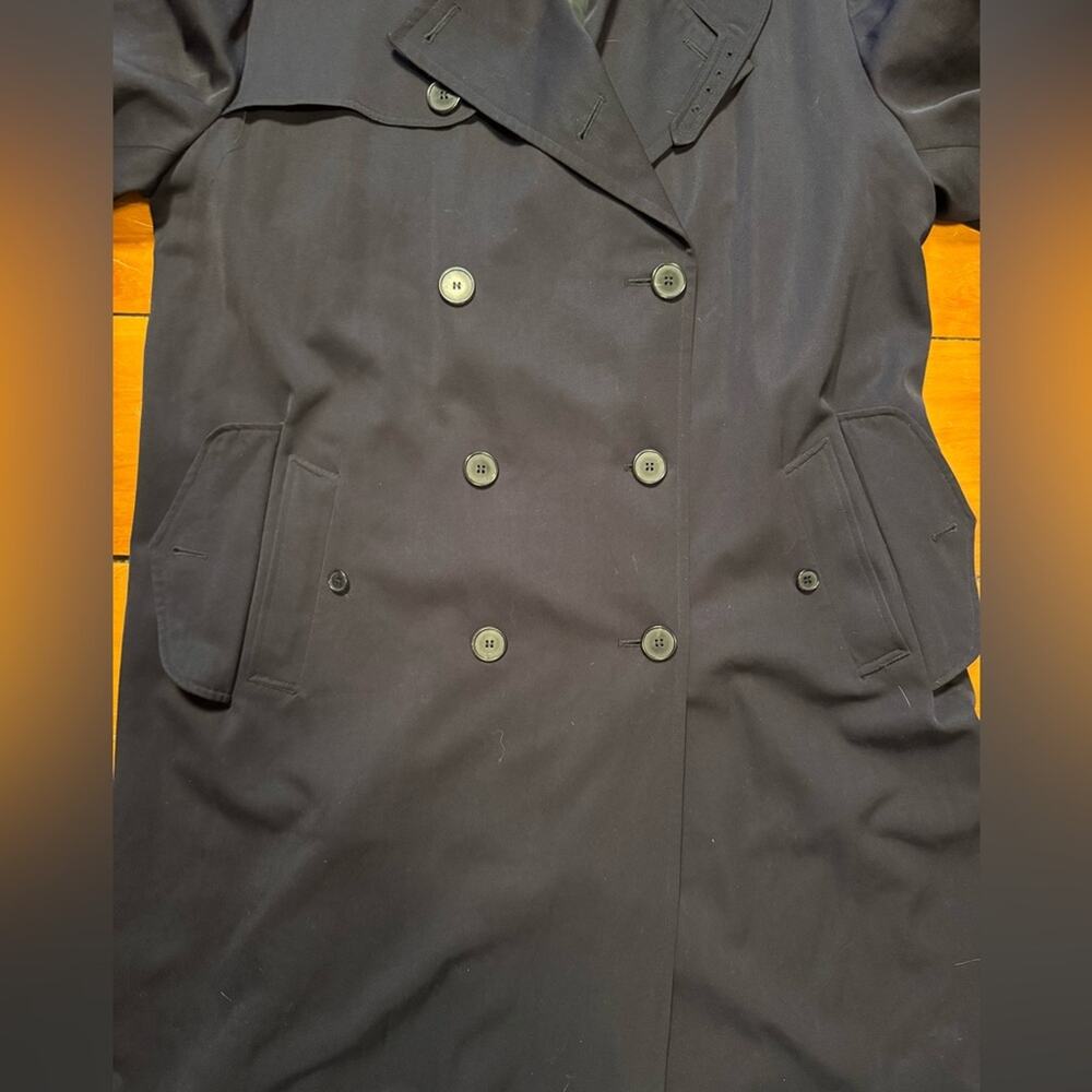 Ralph Lauren Purple Label Wool Trench Coat With Leather Buckles - Picture 12 of 16